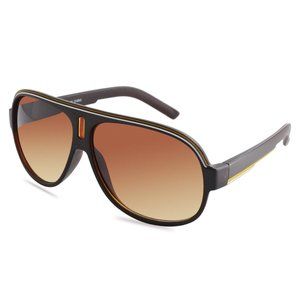 RETRO OVERSIZE FLAT TOP AVIATOR SUNGLASSES BLUE BL